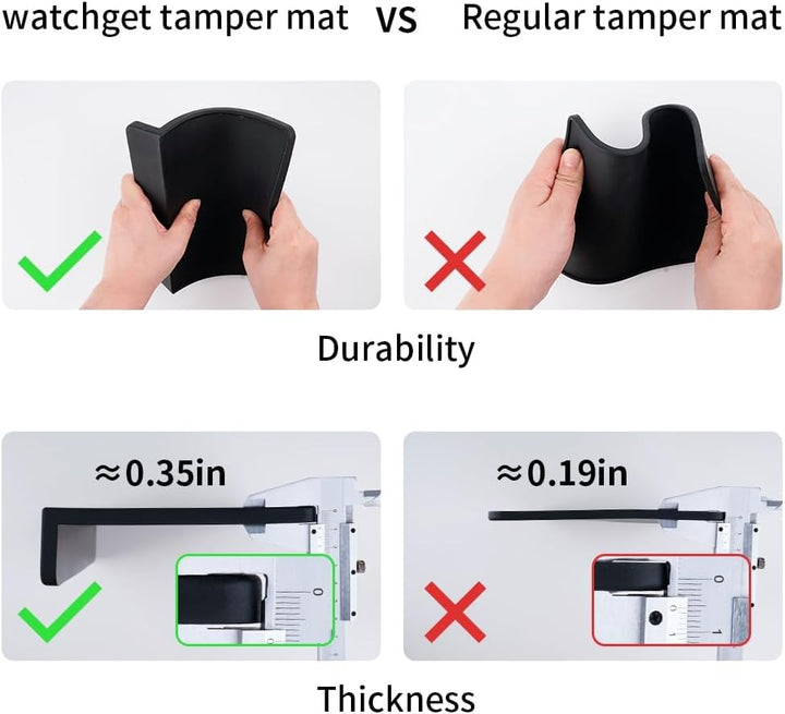 watchget Espresso-Tamping-Matte, Kaffee-Tamper-Matte, schwarzes Silikon-Pad in Lebensmittelqualität,