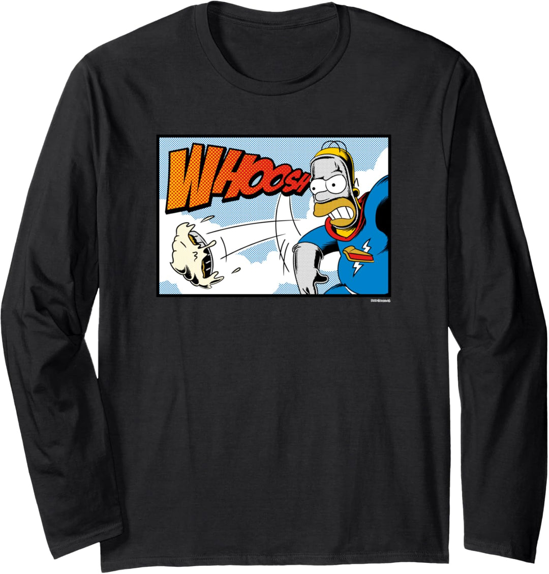 The Simpsons Homer Super Hero Pie Man Comic Langarmshirt