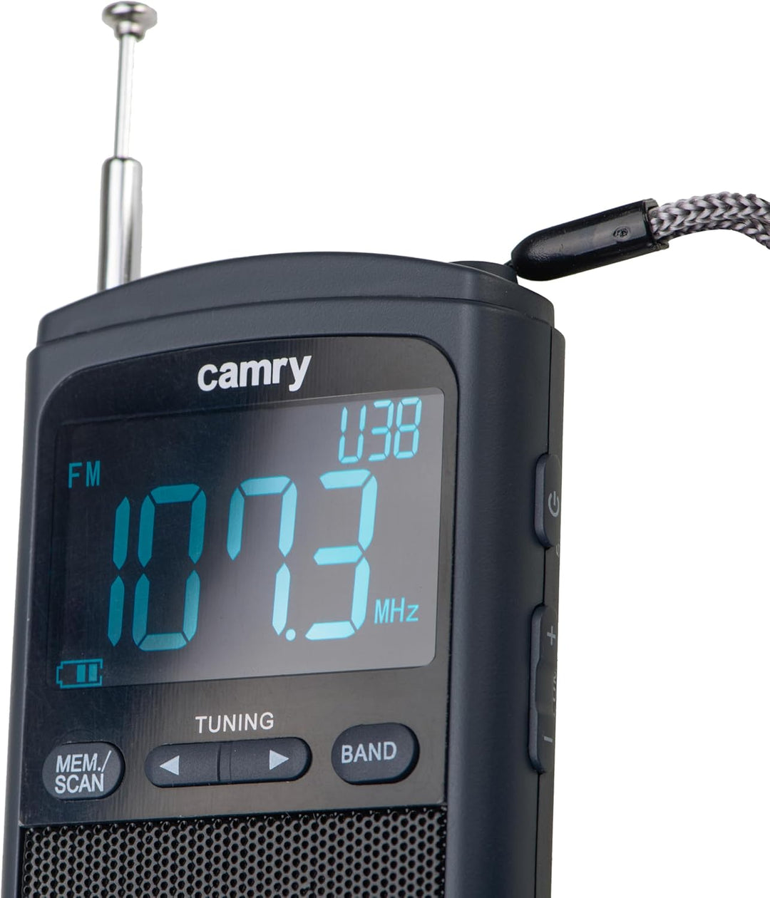 Camry CR 1905 Tragbares Digitalradio, LCD-Display, FM/Am, Akku 900 mAh, USB-C, Teleskopantenne, Schw