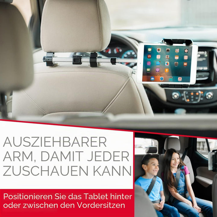 Macally Kfz-Kopfstützen-Halterung für iPad Pro/Air/Mini, Tablets, Nintendo Switch Silber, silber
