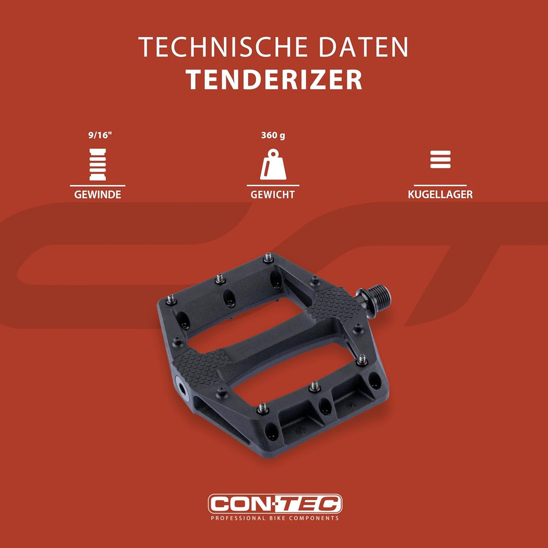 CONTEC Fahrrad-Pedal Tenderizer, Nylon Körper, MTB Pedal, Plattform-Pedale, Lightweight, CrMo Achse,