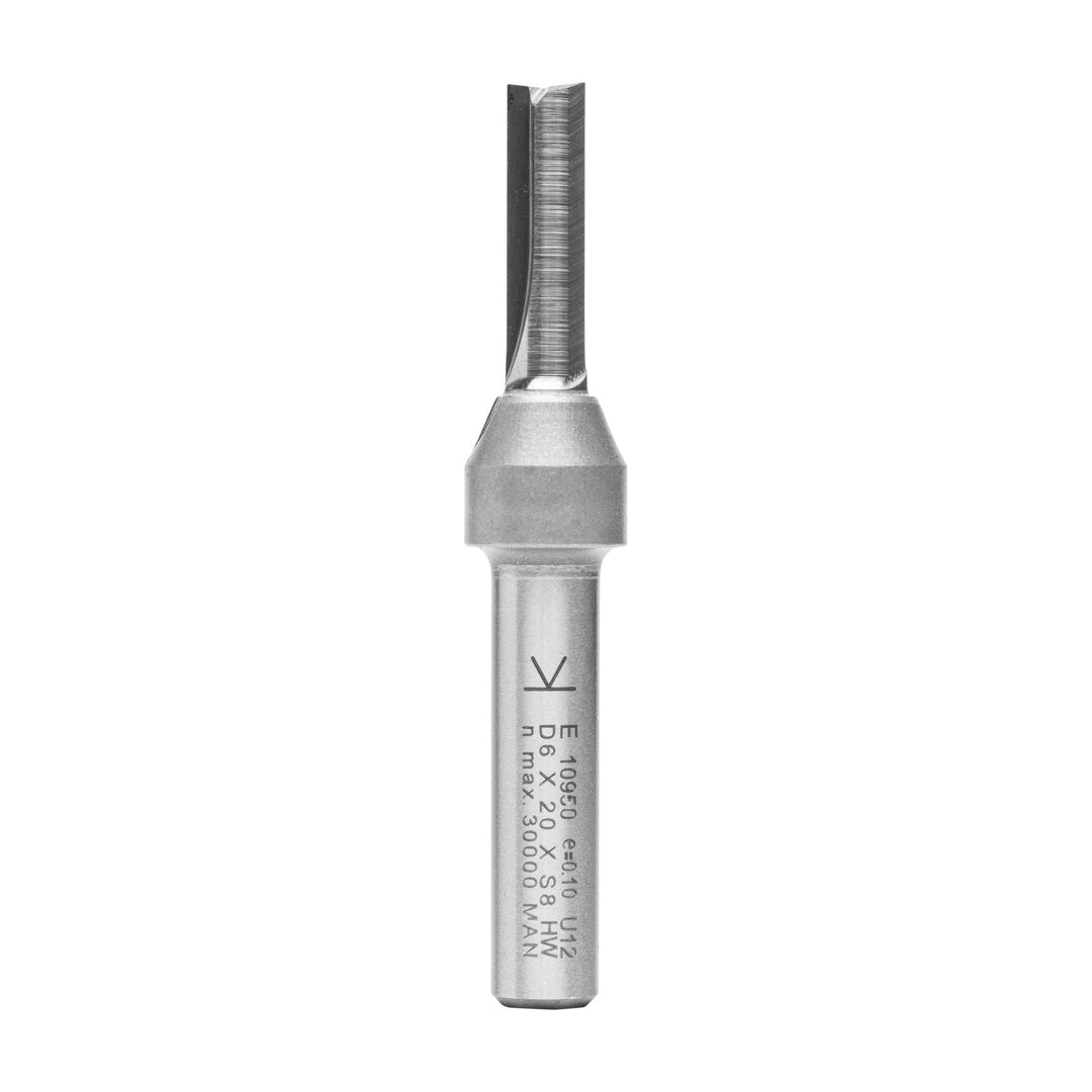 ENT 10950 Nutfräser VHW, Schaft (S) 8 mm, Durchmesser (D) 6 mm, NL 20 mm, SL 32 mm, GL 69 mm, mit Vo