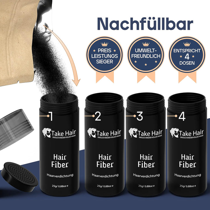 Take Hair Streuhaar Nachfüllbeutel 100g I Hält bei Regen und Wind I Für Männer und Frauen I Schüttha