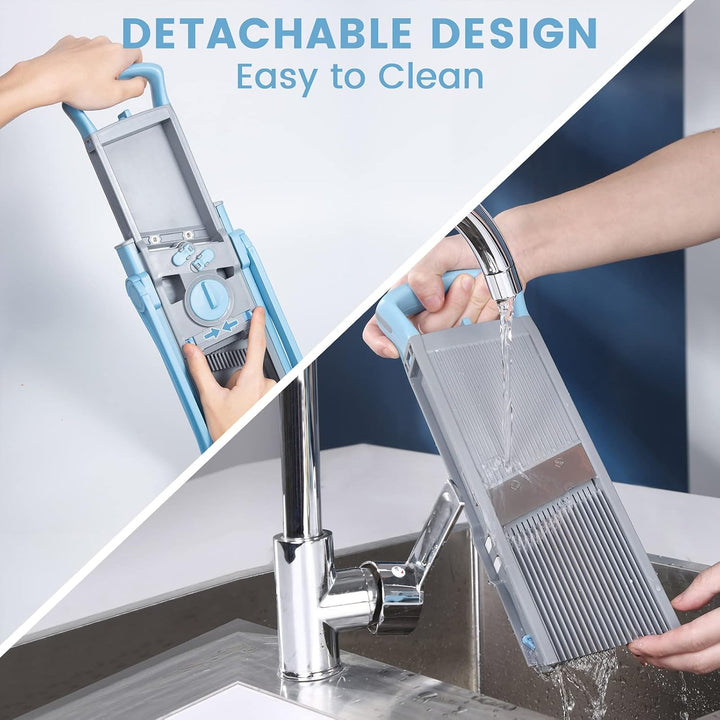 ONCE FOR ALL Gemüseschneider, Verstellbar Gemüsehobel Mandoline Vegetable Slicer Kartoffelschneider