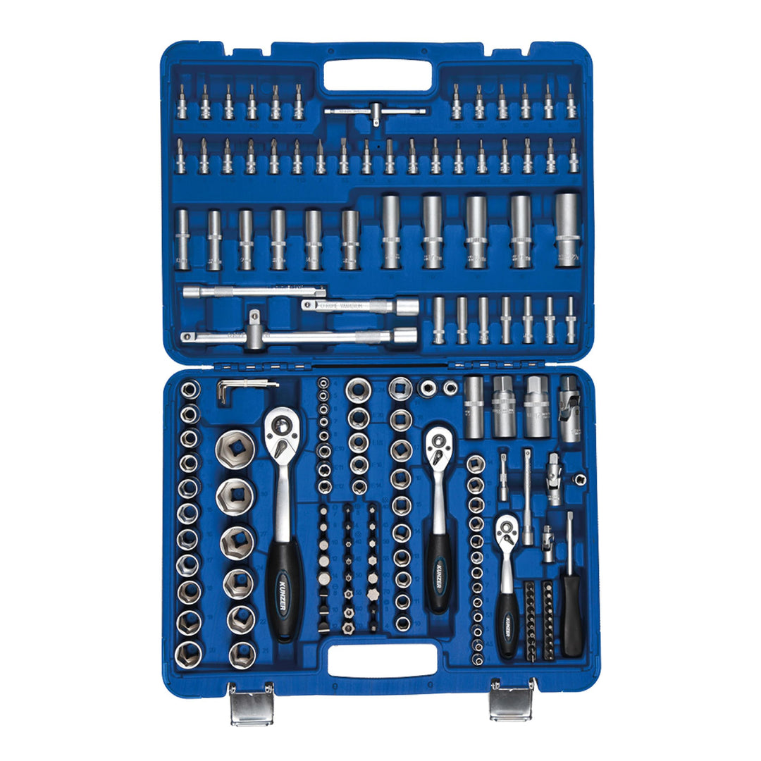 Kunzer 7SS172 Steckschlüsselsatz-Set 172-teilig, CrMo-Stahl - Koffer mit Umschaltknarre, Ratsch, Ste
