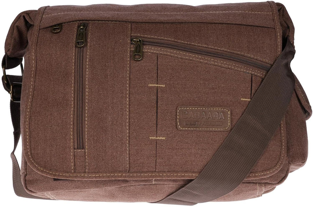Christian Wippermann grosse XL Herren Damen Tasche Umhängetasche Canvas Messenger Bag Braun, Braun