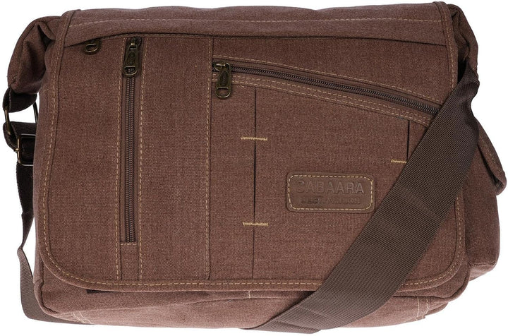Christian Wippermann grosse XL Herren Damen Tasche Umhängetasche Canvas Messenger Bag Braun, Braun
