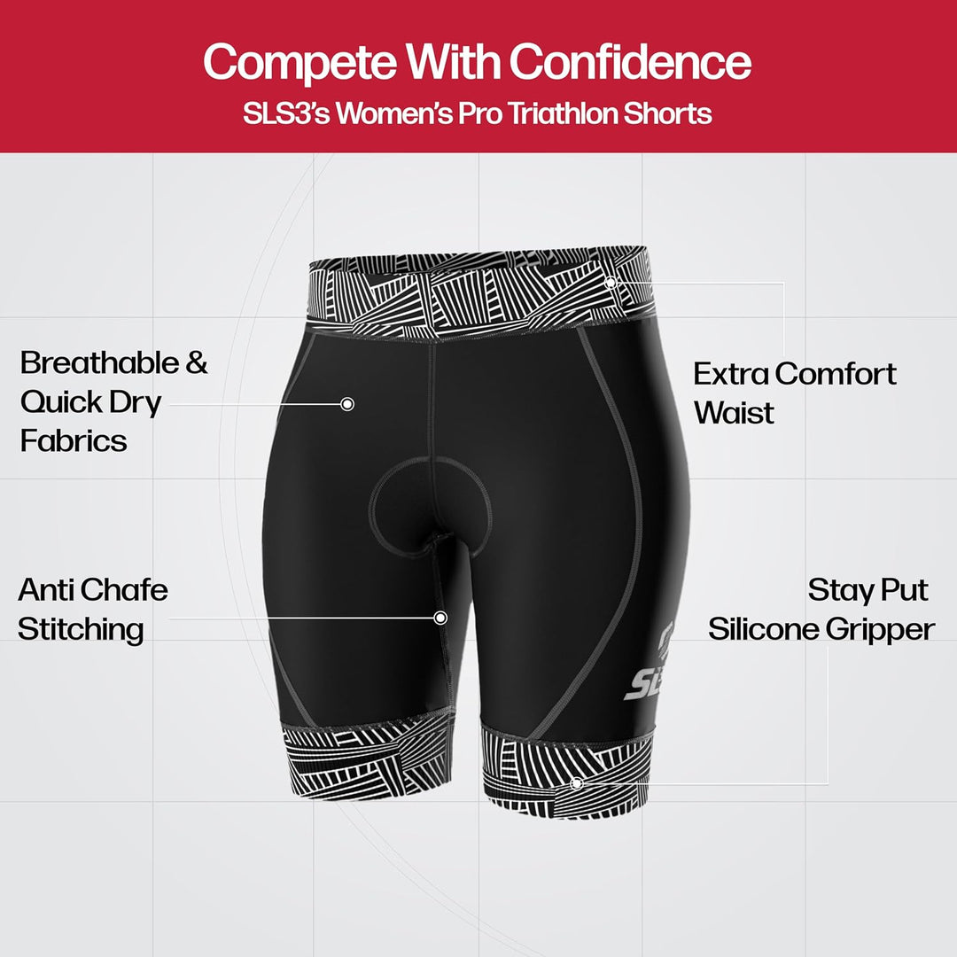 SLS3 Triathlon Hose Damen | Tri Short Frauen | Triathlon Shorts | FRT Print Tri Shorts | Designed by