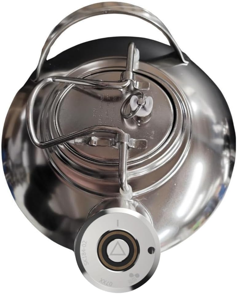 Reinigungsbehälter aus Edelstahl 10l mit Flachfitting (A) z.B. für Bit, Krombacher