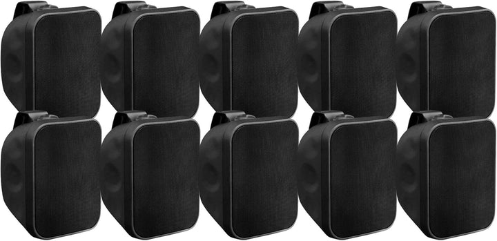 Pronomic 10x OLS-5 BK DJ PA Outdoor-Lautsprecher für Garten, Terrasse, Restaurant (10x 80 Watt, Schu