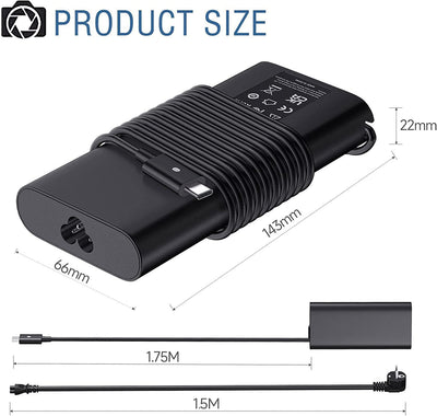 130W USB C Netzteil Ladegerät für Dell XPS 15 9500 9510 9520 9575 17 9700 9710 9720 Precision 3560 5