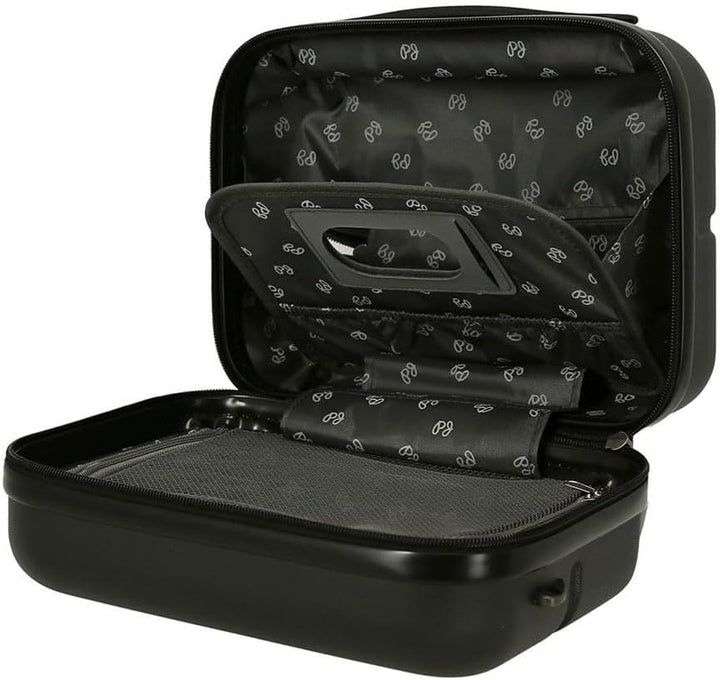 Pepe Jeans Chest Kulturbeutel mit Umhängetasche, 29 x 21 x 15 cm, Schwarz, 29x21x15 cms, Anpassbare