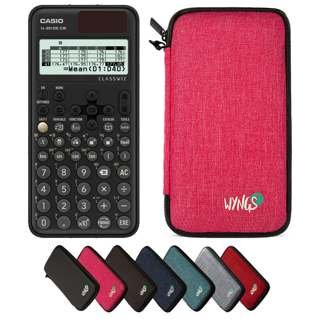 CALCUSO Sparpaket: Casio FX-991DE CW ClassWiz technisch-wissenschaftlicher Schulrechner + WYNGS Schu