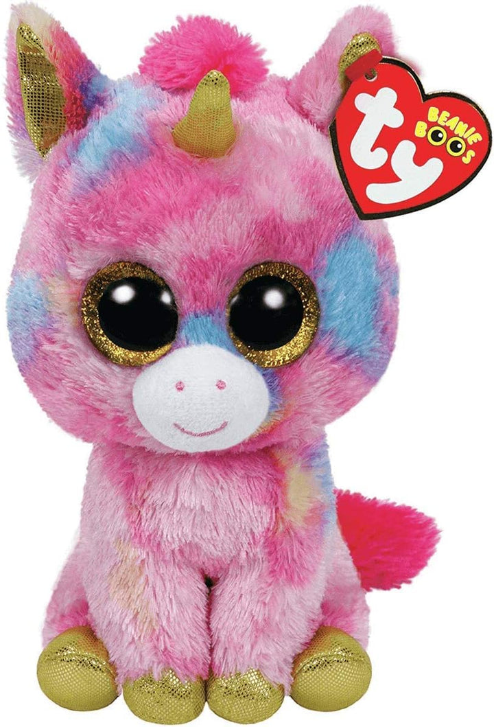 Carletto Ty TY36819 Fantasia Beanie Boos Einhorn 36819-Plüschtier-Fantasia-Einhorn mit Glitzeraugen,