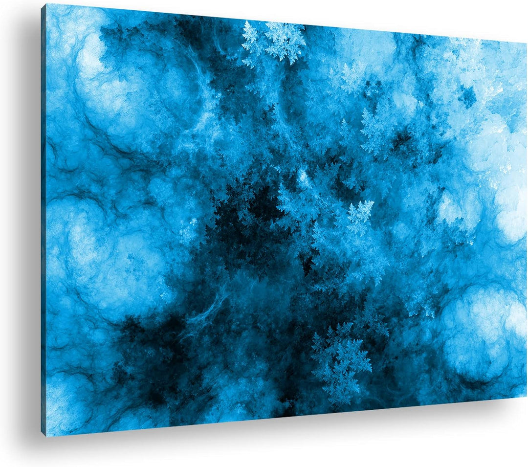 deyoli atemberaubendes Fraktal Muster in blau weiss Format 80x60 Effekt: Monocrome Blau als Leinwand