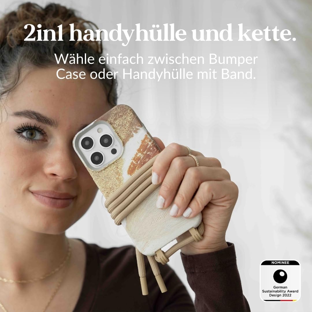 Woodcessories - Change Case, Nachhaltige Handykette abnehmbar kompatibel mit iPhone 14 Pro Hülle mit