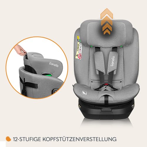 LIONELO BRAVE i-Size 360° drehbarer Autositz für Kinder von 40-150 cm, Einbau vorwärts- und rückwärt