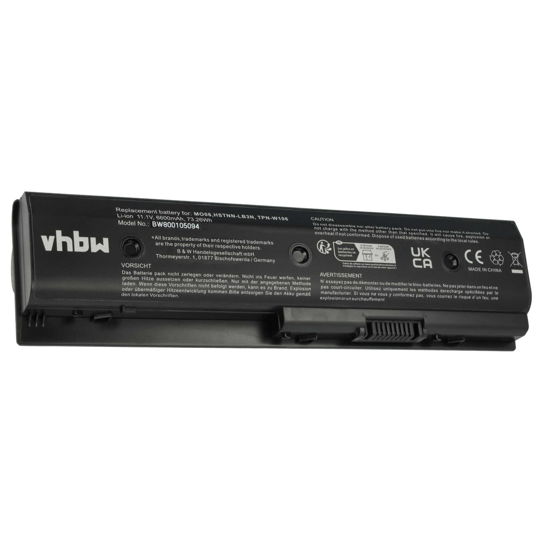 vhbw Akku 6600mAh Notebook Laptop HP Pavilion Envy dv7 dv4 dv6 m6 Ersatz für 671567-421 671567-831 6