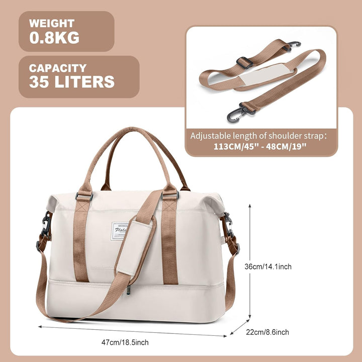 Reisetasche Damen Handgepäck Tasche Sporttasche mit Kulturbeutel Weekender Bag Schwimmtasche Wasserd