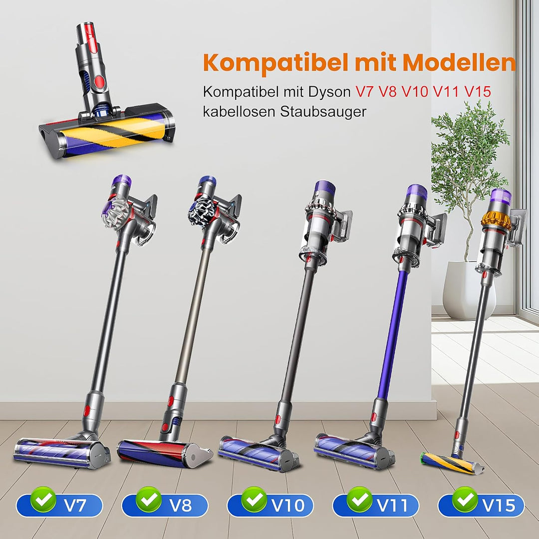 Ersatzkopf für den kabellosen Staubsauger Dyson V7 V8 V10 V11 V15, Mikrofaser-Samt-Rollenbürste mit