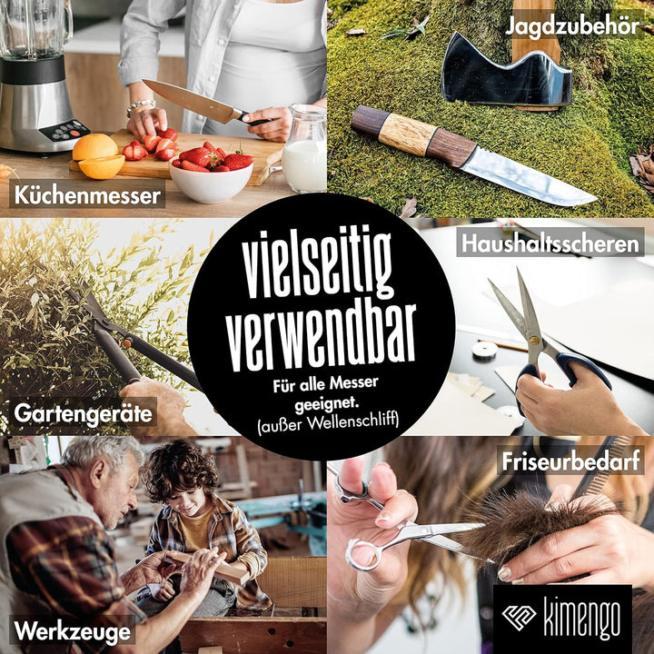 Schleifstein Körnung 1000/4000 [PROFI SET] 2-in-1 Wetzstein Messer schärfen, doppelseitiger Abziehst