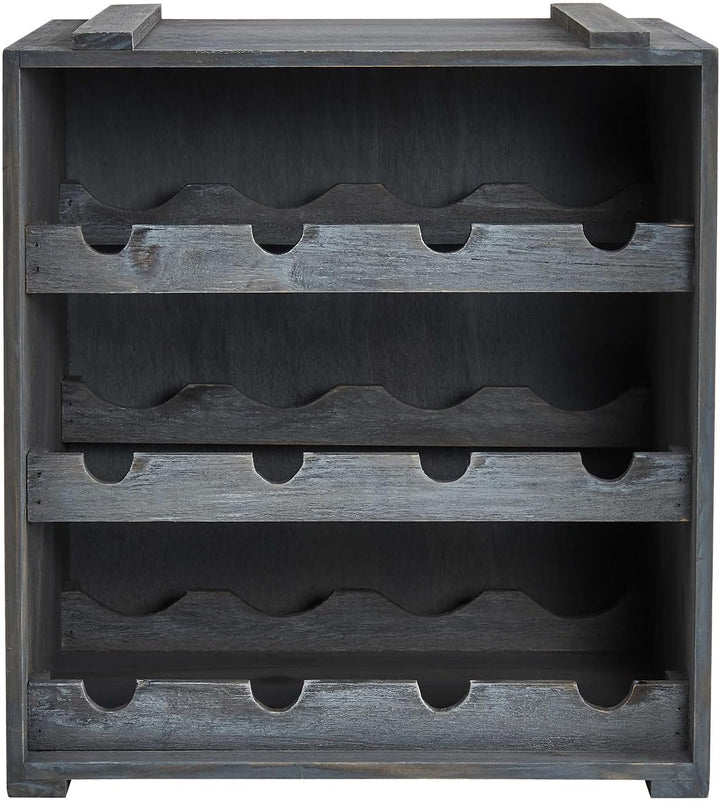 BUTLERS Vinothek Weinregal 36x32x39 in Taupe - Hochwertiges Flaschenregal aus Holz - Alternatives Ho