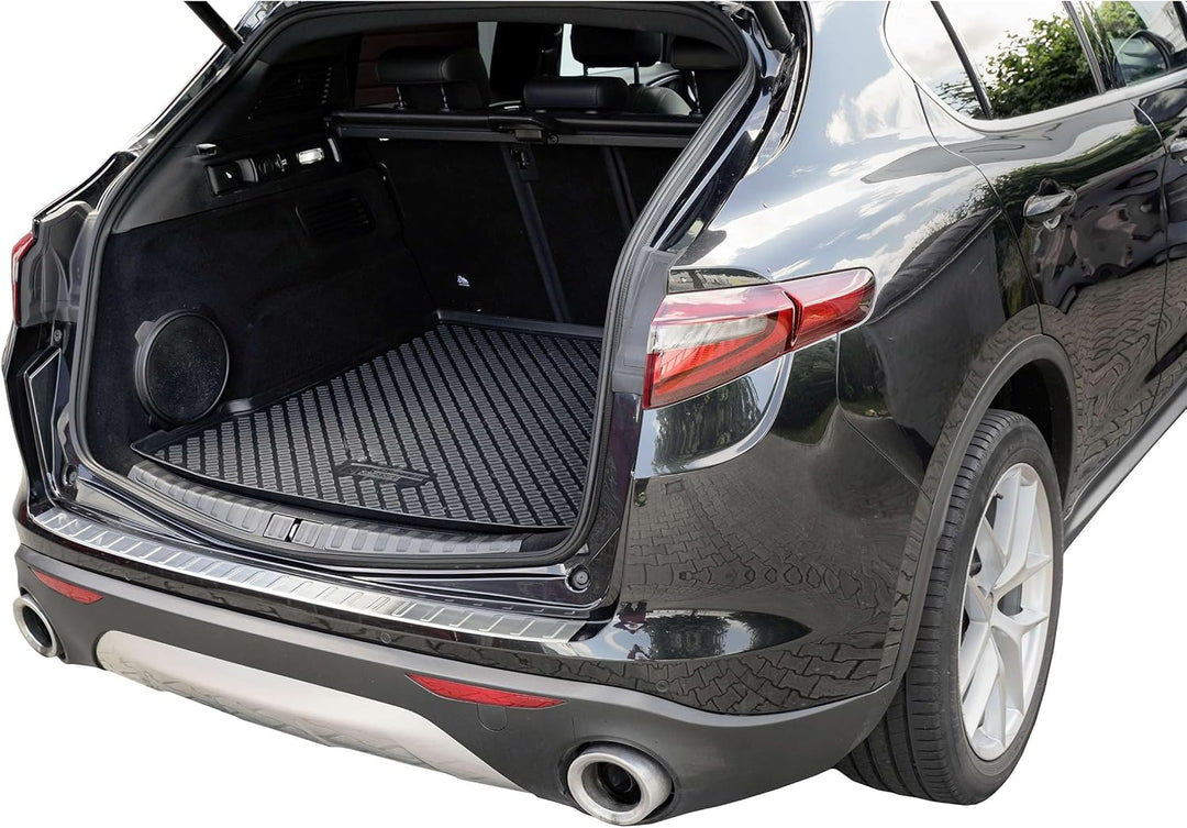 Ladekantenschutz Edelstahl MATT kompatibel für Alfa Romeo Stelvio | BJ ab 2016 | premium Qualität vo