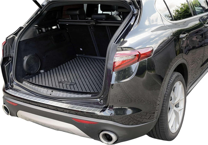 Ladekantenschutz Edelstahl MATT kompatibel für Alfa Romeo Stelvio | BJ ab 2016 | premium Qualität vo