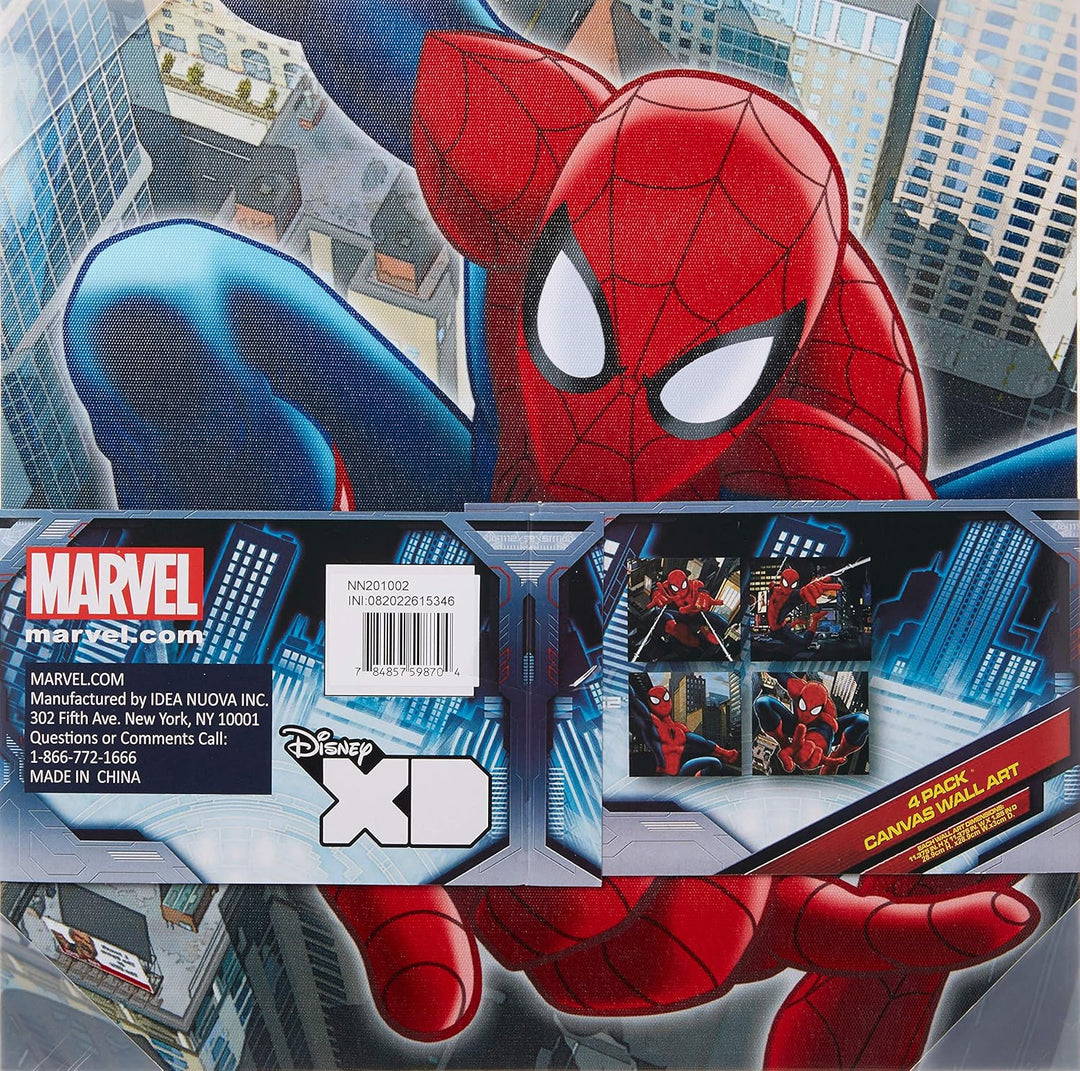 Idea Nuova Marvel Spider-Man Kunstdruck auf Leinwand, 4 Stück