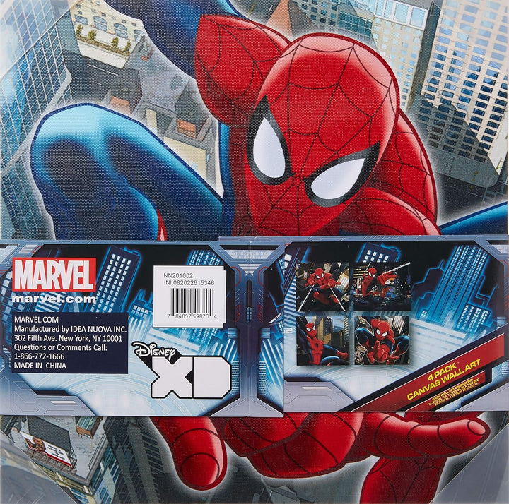 Idea Nuova Marvel Spider-Man Kunstdruck auf Leinwand, 4 Stück