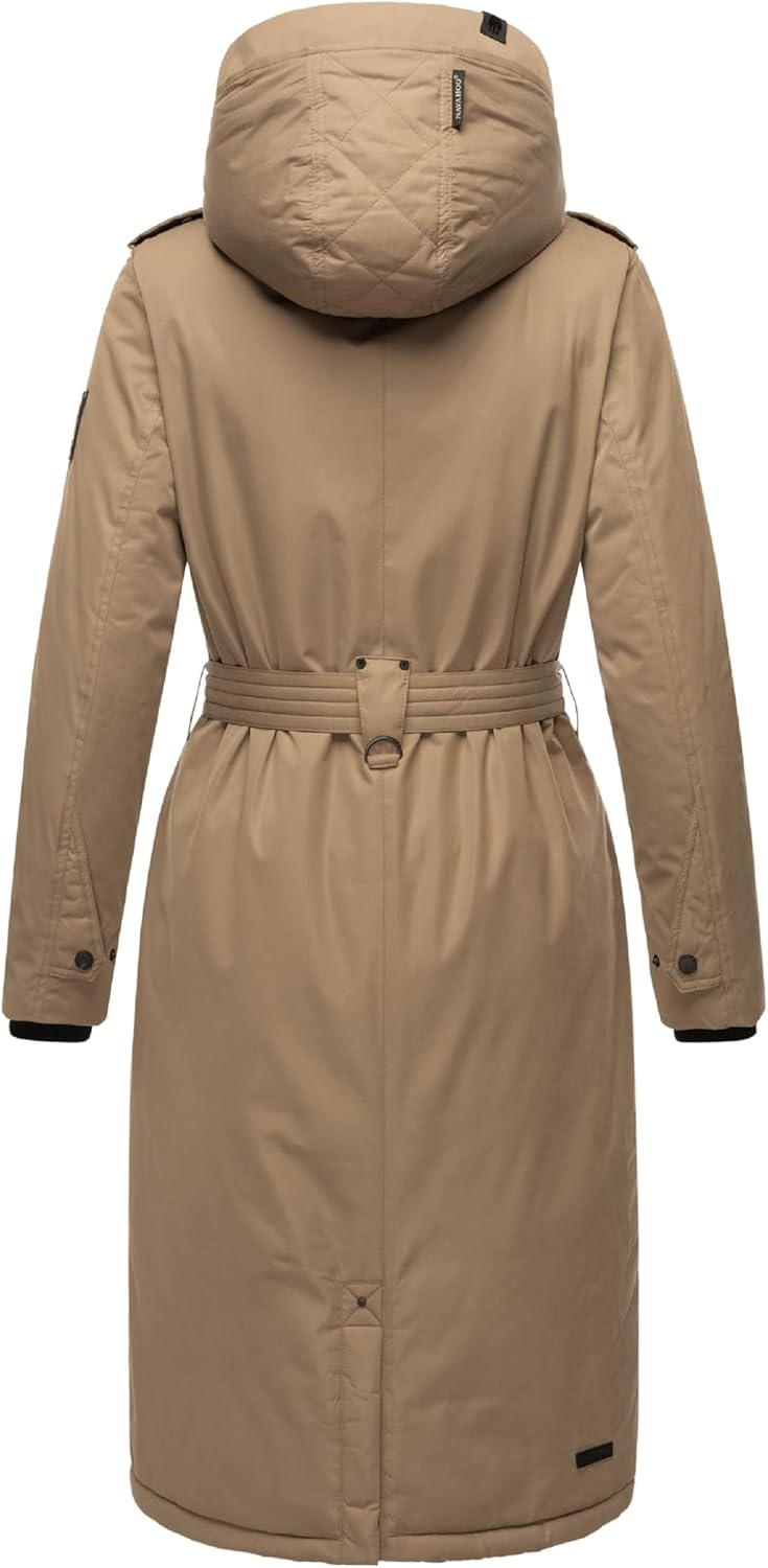 Navahoo Damen Wintermantel Warmer Parka lang mit hohem Kragen und weicher Kapuze Hokulanii XS-XXL M