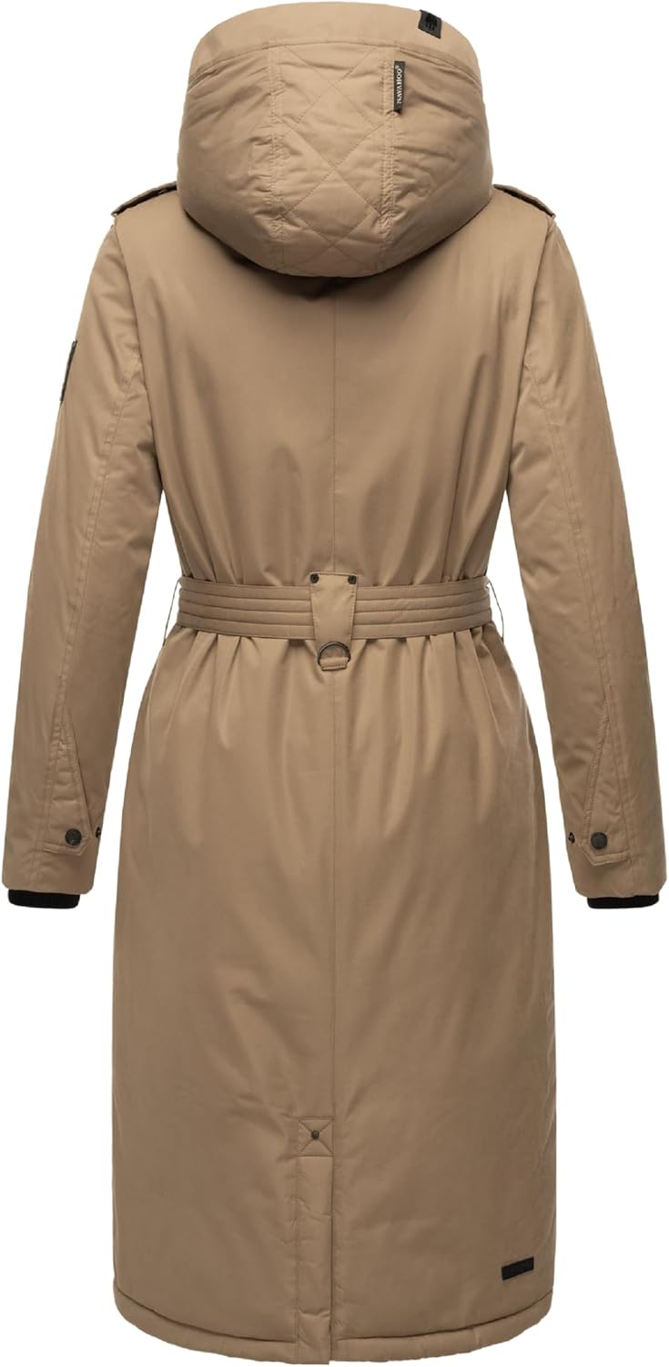 Navahoo Damen Wintermantel Warmer Parka lang mit hohem Kragen und weicher Kapuze Hokulanii XS-XXL XL