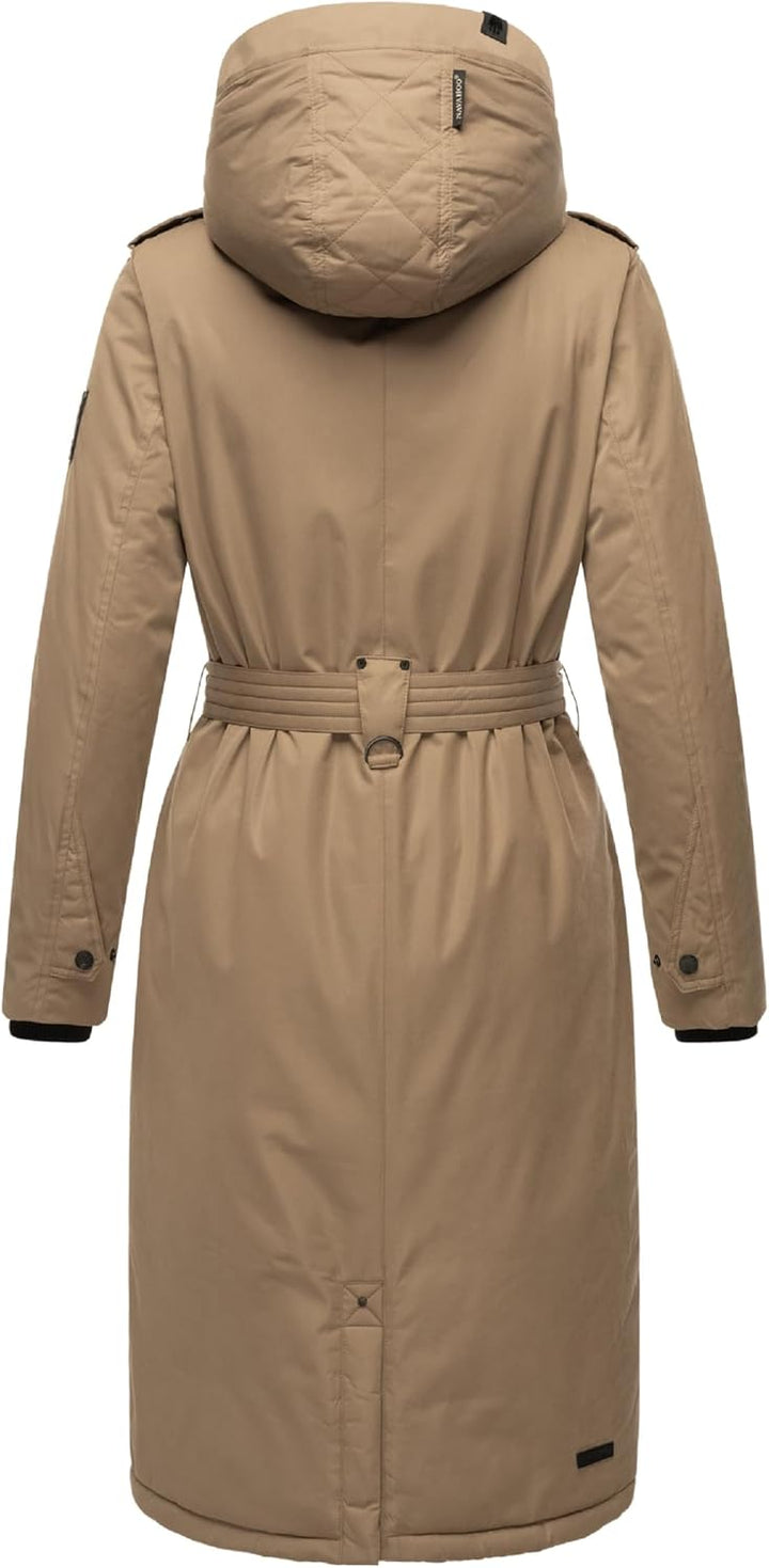 Navahoo Damen Wintermantel Warmer Parka lang mit hohem Kragen und weicher Kapuze Hokulanii XS-XXL XL
