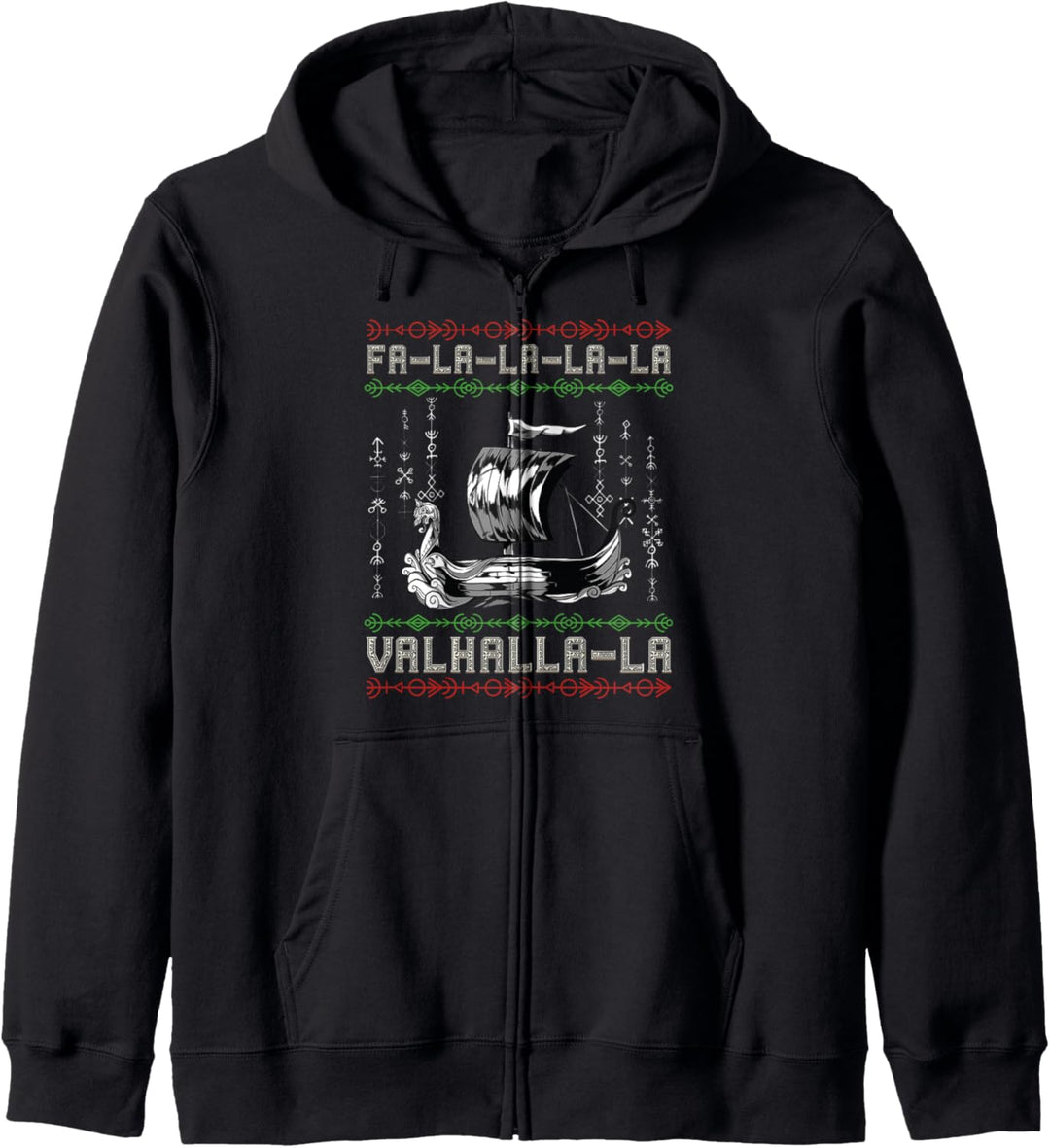 Wikinger Heidnisch Weihnachten - Nordisches Schiff - Wikinger Langschiff Kapuzenjacke