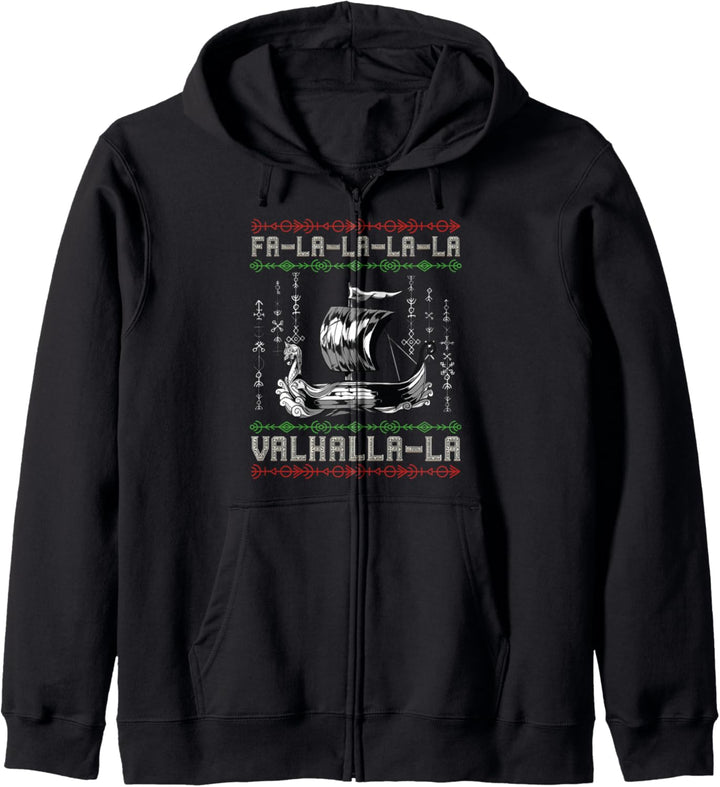 Wikinger Heidnisch Weihnachten - Nordisches Schiff - Wikinger Langschiff Kapuzenjacke
