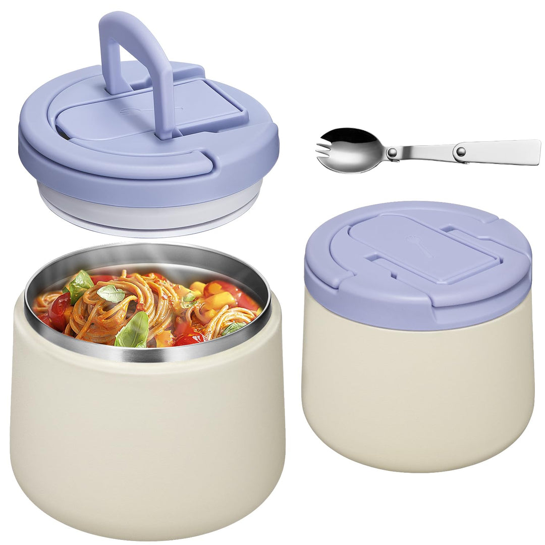 Itslife Thermobehälter für Essen 420ml, Warmhaltebehälter Essen Edelstahl mit Schnallendeckel und Lö