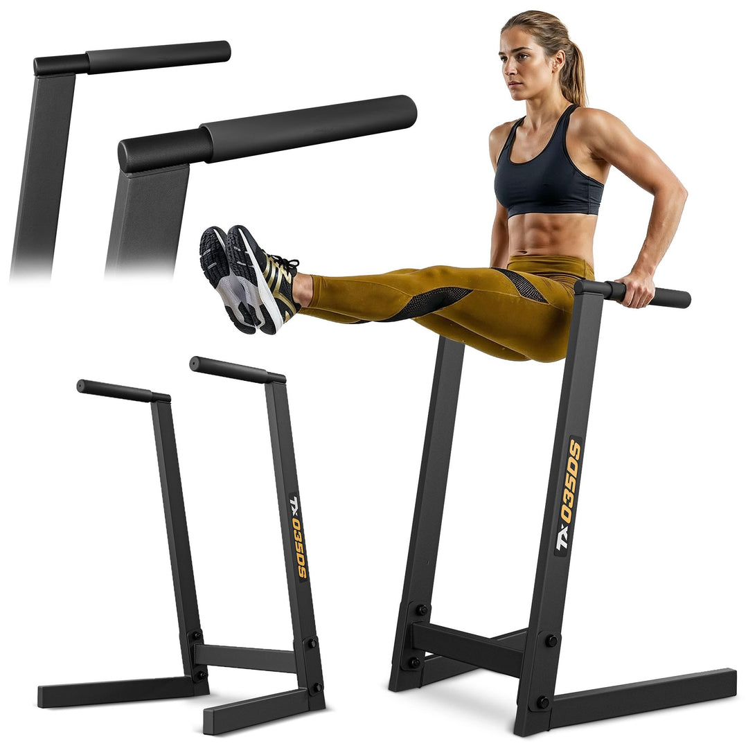 TREX SPORT Dip Barren Dip Station TX-035DS | Push Up Dip Ständer aus Stahl, Stabil & Rutschfest, bis
