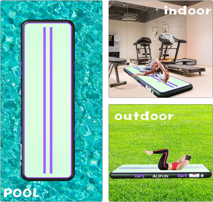ALIFUN Air Matte Track, 2m/3m/4m/6m Aufblasbar Gymnastikmatte, Turnmatte, Tumbling Matten 10/20cm ho