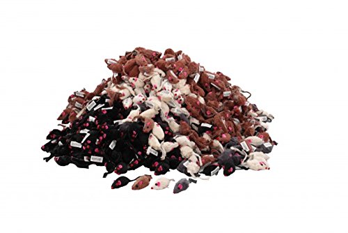 EBI 401-121443 12 x Maus mit Naturfell und Glöckchen 5cm