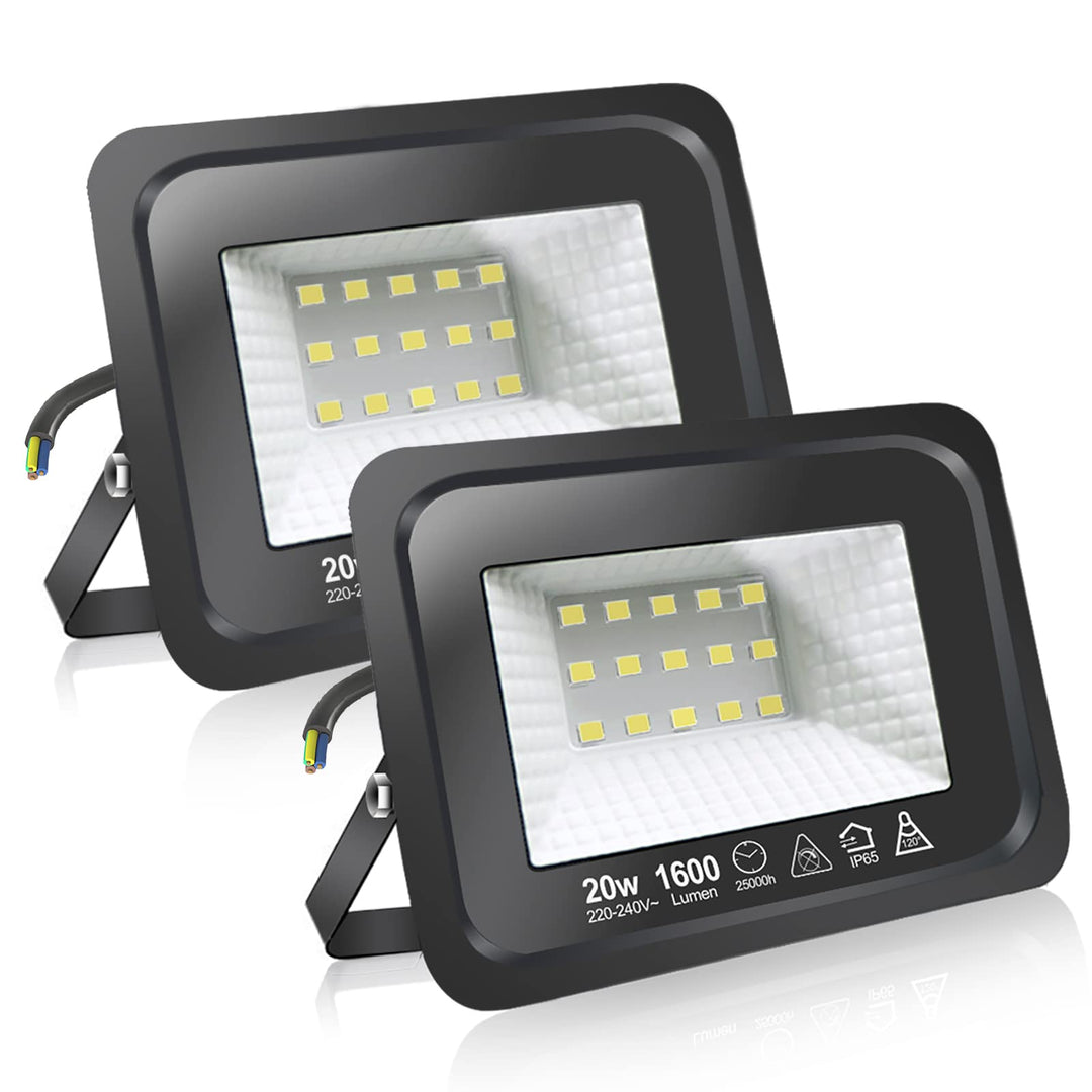 EXTRASTAR 20W LED Strahler, Superhell Led Strahler Aussen, IP65 Wasserdicht LED Fluter, 3000K Warmwe