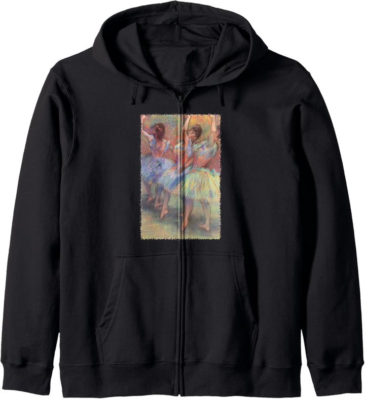 Edgar Degas Three Dancers Vintage Ballerinas Ballettkunst Kapuzenjacke