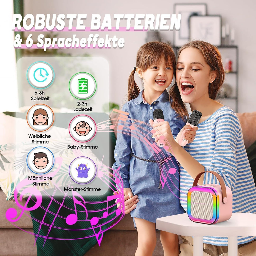 Karaoke Maschine Kinder, Geschenk für Mädchen 3-12 Jahre, Karaoke Kinder Spielzeug ab 3-12 Jahre Mäd