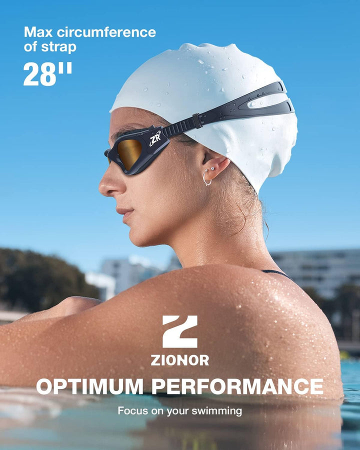 ZIONOR G1 - Polarisierte Schwimmbrille für Unisex und Erwachsene und Damen, beschlagfrei, 100% UV-Sc