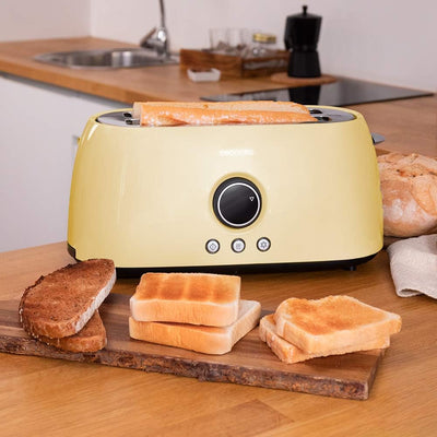 Cecotec Digitaler Toaster ClassicToast 15000 Yellow Extra Double, 1500 W, Kapazität für 4 Scheiben B