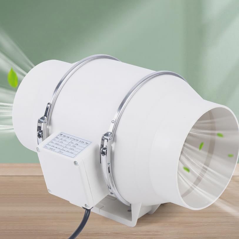 Inline Rohrventilator 100mm/150mm/200mm - 220m³/h Reinkupfermotor Abluftventilator Kanalventilator L