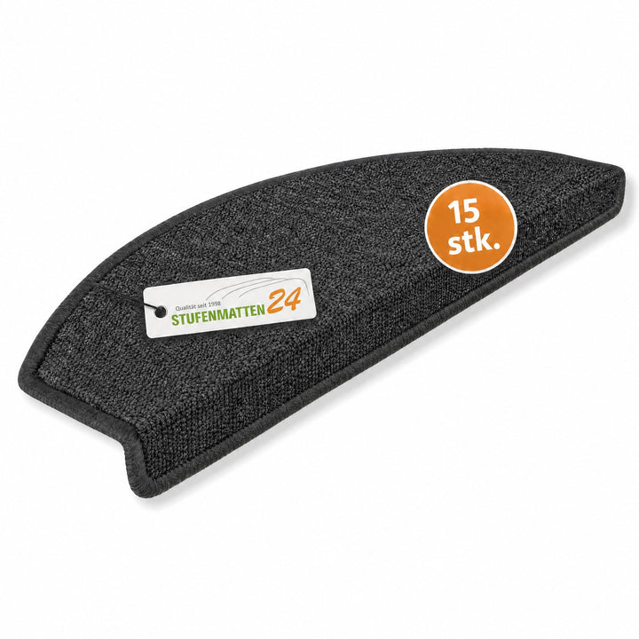 Kettelservice-Metzker Stufenmatten Treppen-Teppich Rambo 15er SparSet 17 Farben (-Anthrazit-)