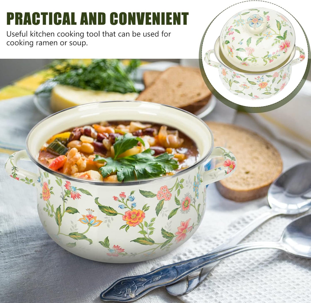 Happyyami 1stk Suppentopf Aus Emaille Pasta- Pot Eintopfsuppe Mit Nudelfond Riess Emaille Topf Nouve