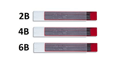 KOH-I-NOOR 4190 - Fallminen - Minenstärke: 2 mm, Härtegrad: 2B, 4B, 6B (3x12 Stück)