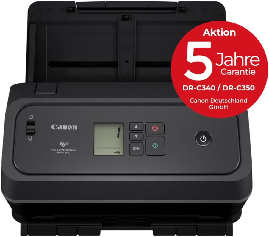 Canon imageFORMULA DR-C340 A4 Dokumentenscanner – Kompaktes Design & erweiterte Bildverarbeitung für