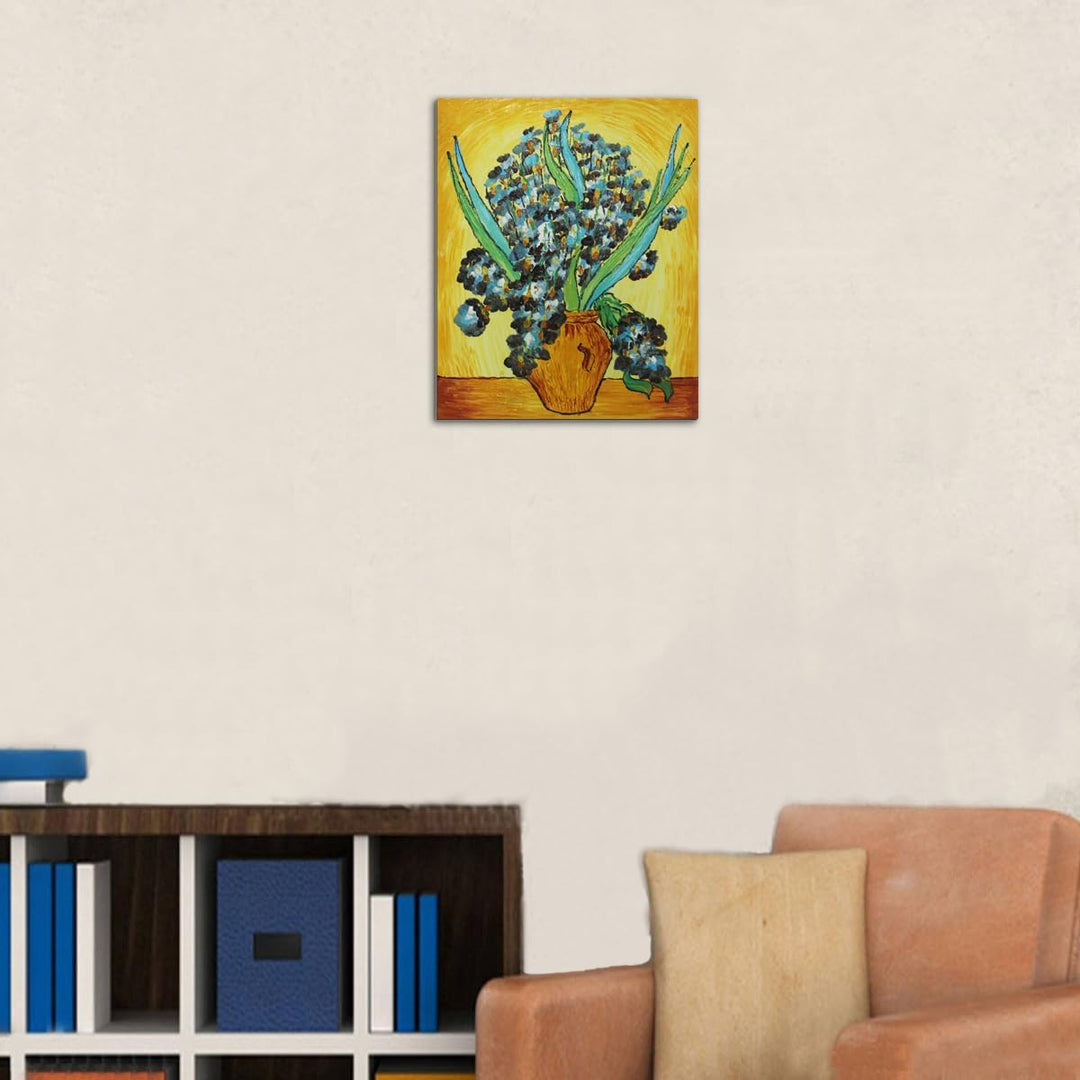 Fokenzary Hand Painted Oil Painting on Canvas Vincent Van Gogh Classical Irises Reproduction Wall De